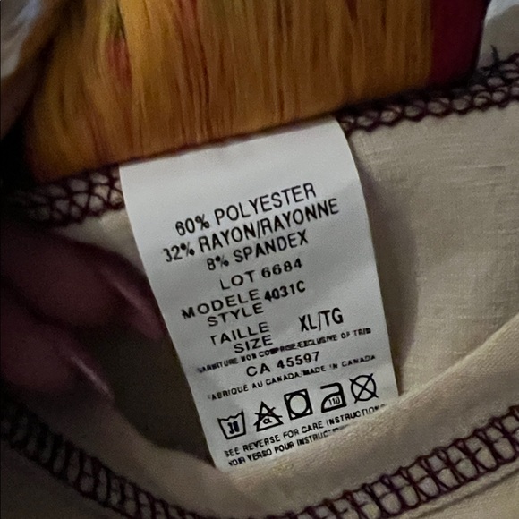 4/$20 Sleeveless Beige Floral Graphic Tank Top - Picture 3 of 5